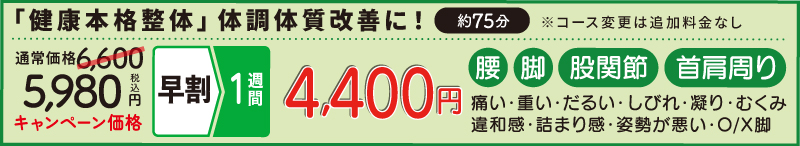 改善本格整体6600円