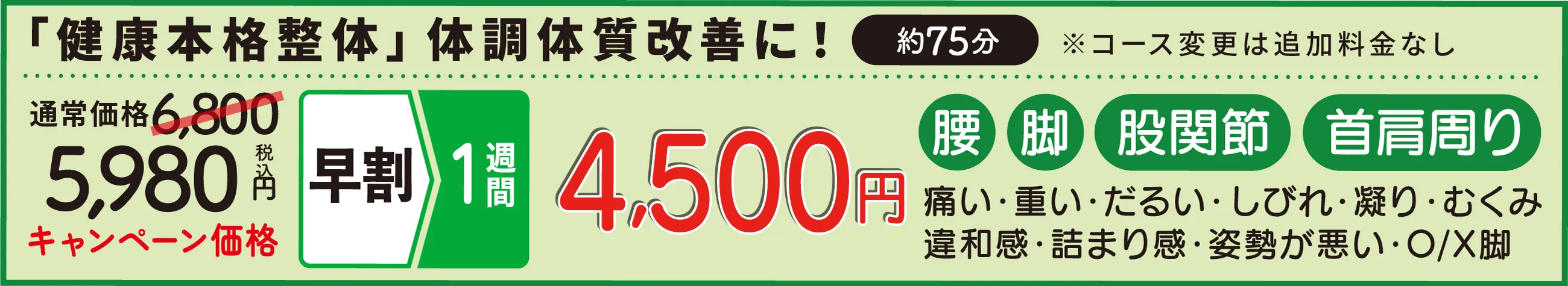 改善本格整体メニュー